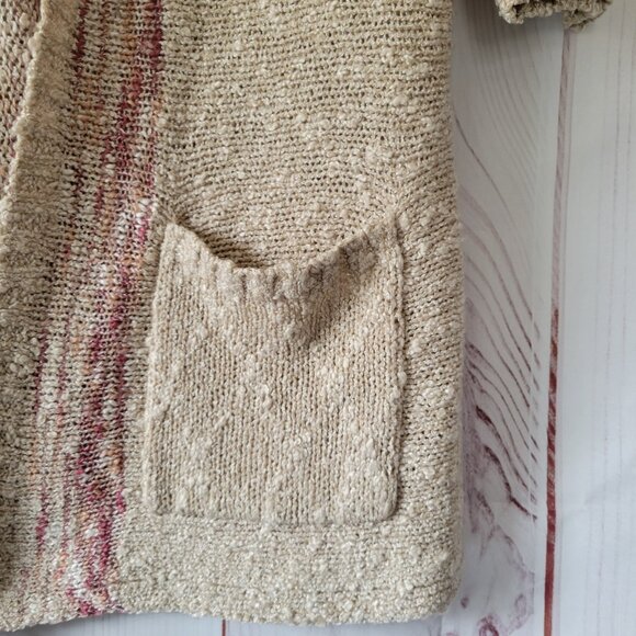 Christopher & Banks Textured Knit Open Front Women’s M Cardigan, ¾ Length Sleeve - Picture 3 of 10